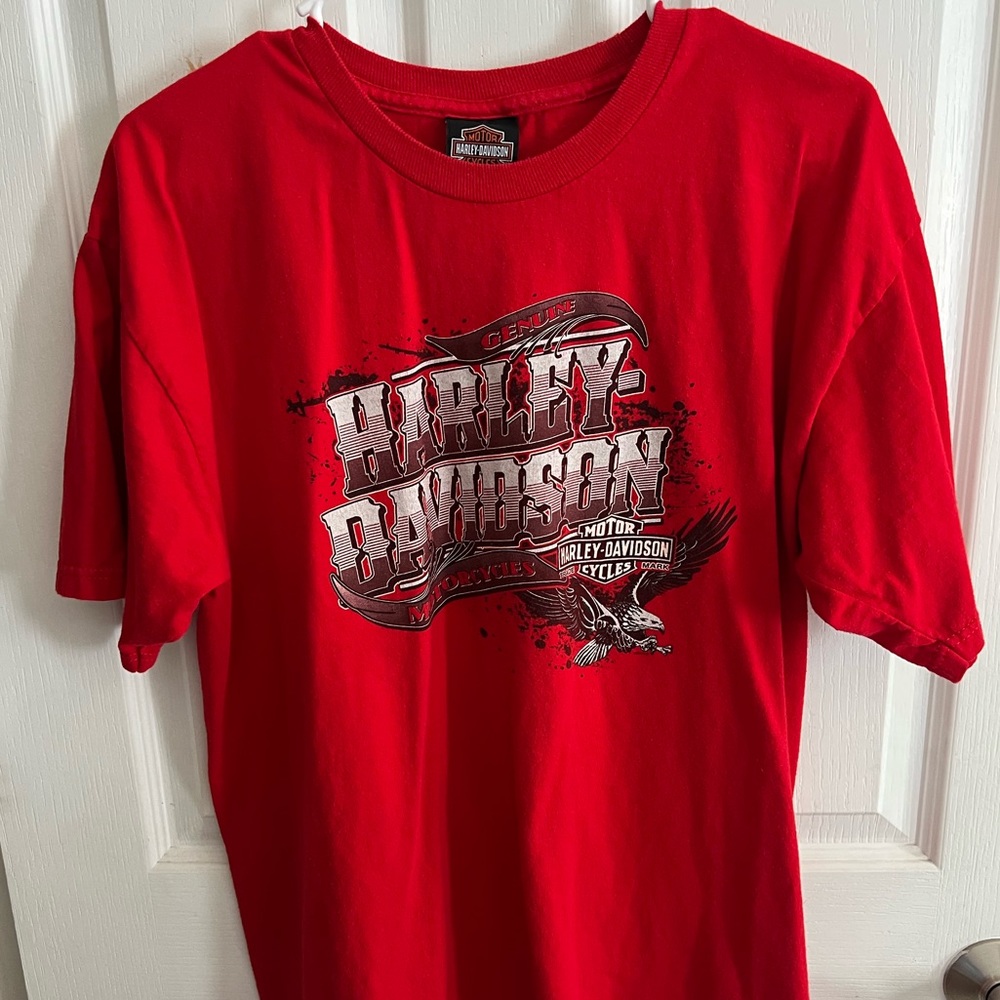 Harley Davidson Red shirt Roswell GA Georgia L